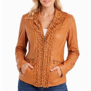 CHI by Carlos Falchi Crinkled Leather Jacket — Rare, Size L